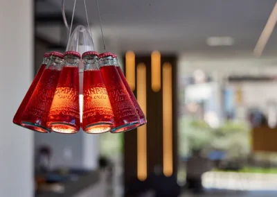 Detailaufnahme Campari Lampe Lamellen Küche